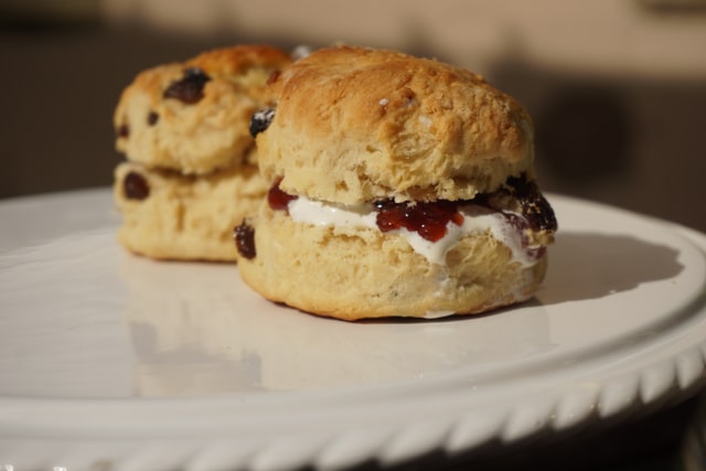 2 Jam and Cream filled scones