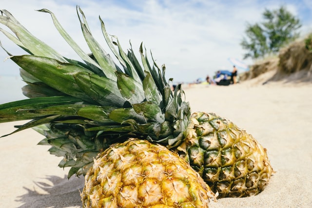 2 Pineapples at the beach