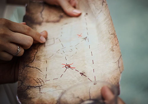 Close up of treasure map